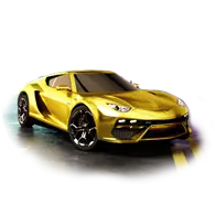 Golden sports car