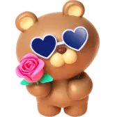 Bear with Rose