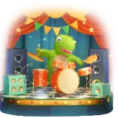 Tiny Diny on the Drums