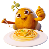 Potato eating spaghetti gift